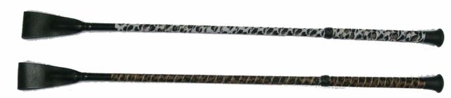 Nylon Braided, Panther Patterned Horse Riding Crop