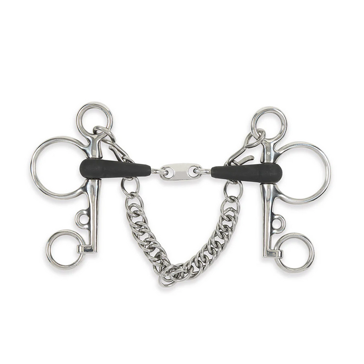 Rubber Pelham with Peanut Link Bit for horse