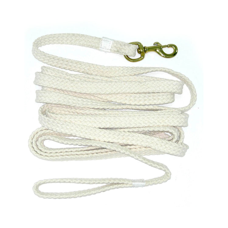 Lead Rope Flat Braided Cotton long Lunge with Snap Training Leads 25 Feet
