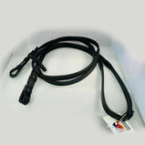 Leather Half Rubber Show Half Lined Reins Black Brown-Full Size