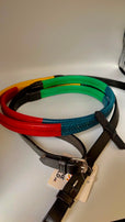Multi Coloured Rubber Grip Training Reins