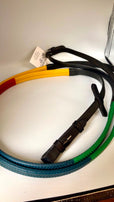 Multi Coloured Rubber Grip Training Reins