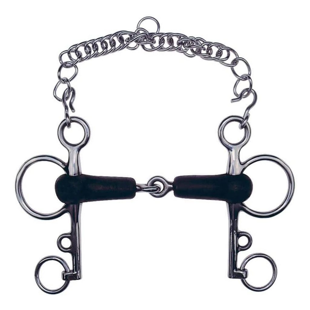 thumbnail image 2 of Rainbow Color Pelham Horse Bit – Double Jointed Stainless Steel With Oval Link 2 of 5