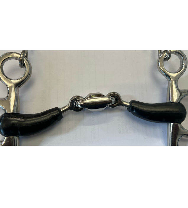 Rubber Pelham with Peanut Link Bit for horse