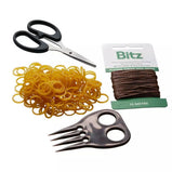Bitz Plaiting Kit – Plaiting Bands – Scissors – Needles – Cotton – Plaiting Aid