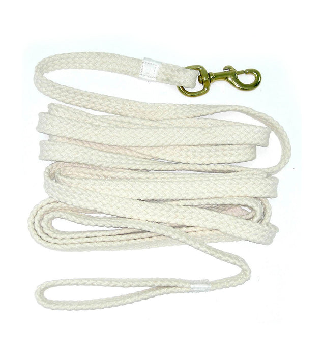 Lead Rope Flat Braided Cotton long Lunge with Snap Training Leads 25 Feet