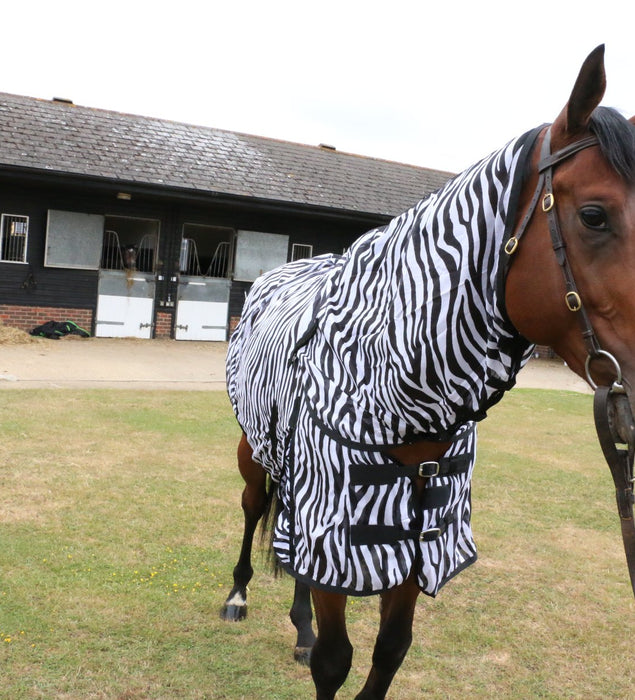 Zebra Print fly Rug with Hook
