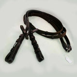 Super Grip Continental Leather Web Reins Black Brown-Full Size