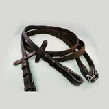 Super Grip Continental Leather Web Reins Black Brown-Full Size