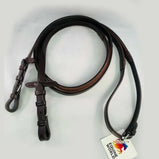 Leather Half Rubber Show Half Lined Reins Black Brown-Full Size