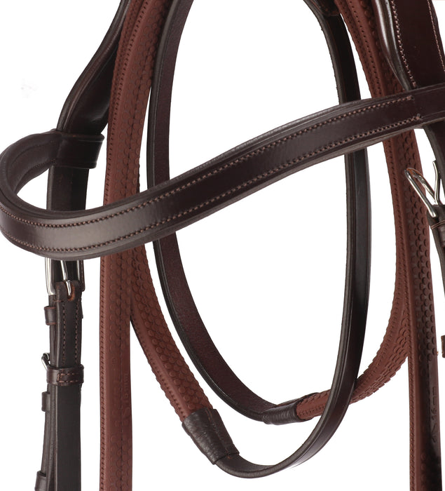 Anatomical Crank Flash Noseband Bridle With Reins