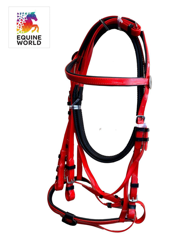 Padded Horse Tack Brown Nylon Horse Driving Harness With Patchwork Design Padded Comfort For B 1197374