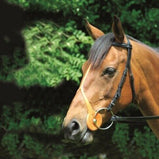 Australian Nosebands Rubber Cheeker for horses - With Leather Strap