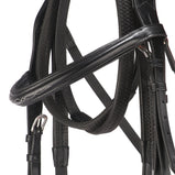 Premium Leather Fancy Bridle With Flash Noseband & Free Rubber Reins