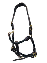 PREMIUM LEATHER, ROPE HALTER BLACK BROWN COB FULL-4125
