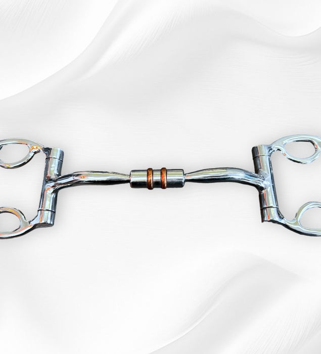 Ported D-ring Snaffle Bit with Rollers- MC 5044