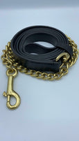 English Sedgwick Leather Show Lead Rein With Brass Chain & Loop Handle