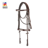 Equestrian Horses Flat Hunt Bridle With Reins in Premium Leather
