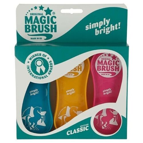 Magic Brush Horse and Pony Brush Set of 3 Safe and Gentle Cleans and Massages